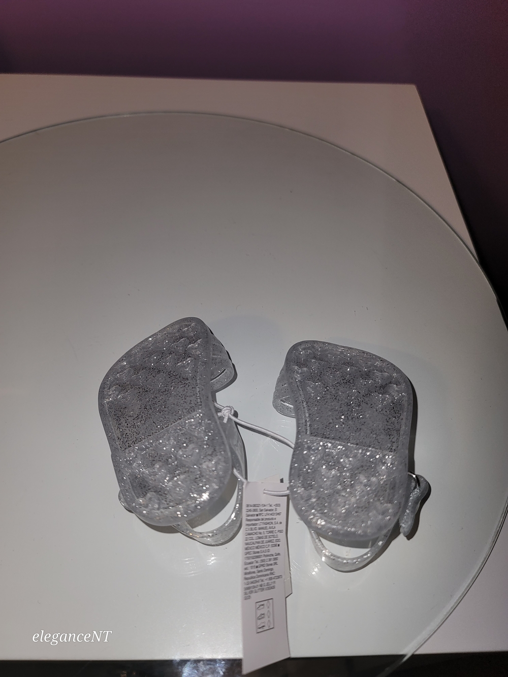 Old Navy Blue Water Shoes & Silver Glitter Jelly Sandals Sz: 0 To 3 Months NWT - Picture 6 of 9